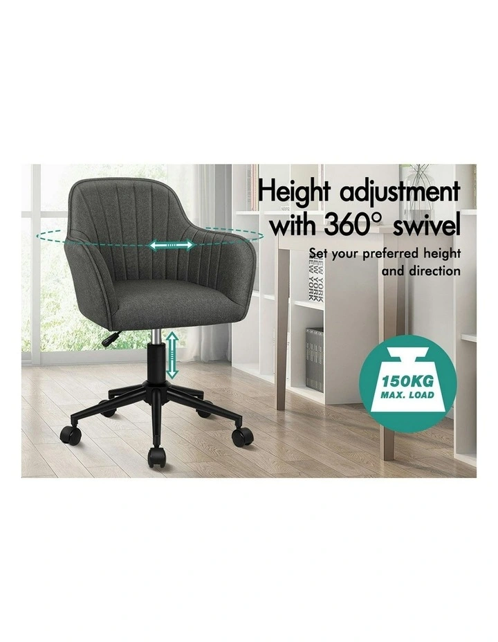 Armchair Alvis Office Chair in Fabric Dark Grey image 4