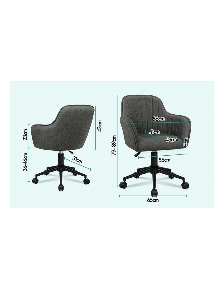 Armchair Alvis Office Chair in Fabric Dark Grey image 6