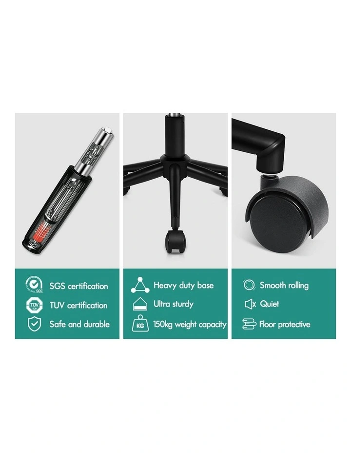 Armchair Alvis Office Chair in Fabric Light Grey image 7