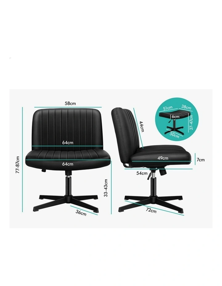 PU Leather Office Chair with Ottoman in Black image 5