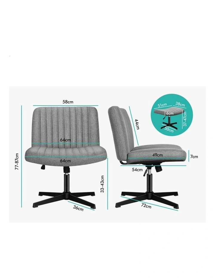 Office Chair with Ottoman in Fabric Grey image 5