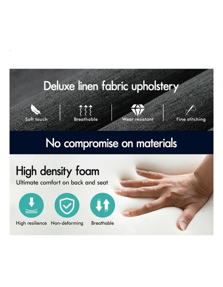 Office Chair with Ottoman in Fabric Grey image 7