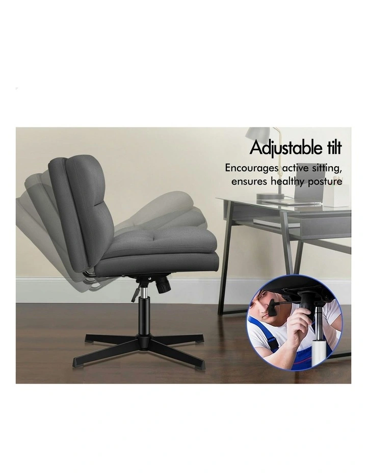 Office Chair with Ottoman Fabric in Grey image 4