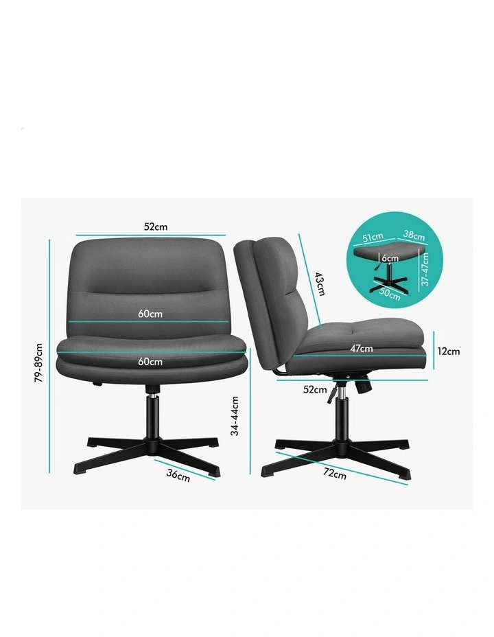 Office Chair with Ottoman Fabric in Grey image 5