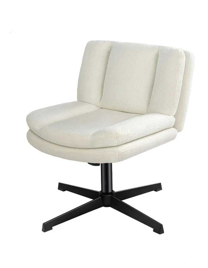 Armless Office Desk Chair in White image 1