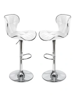 Bar Stools Triangle Motif in White
