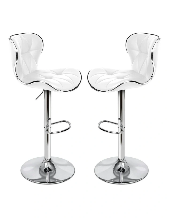 Bar Stools Triangle Motif in White image 1