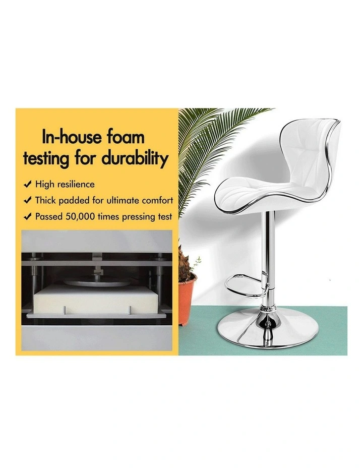 Bar Stools Triangle Motif in White image 7