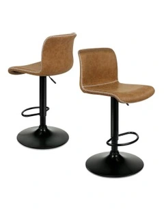 Vintage Leather Bar Stools in Brown