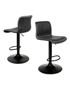Leather Bar Stools in Grey
