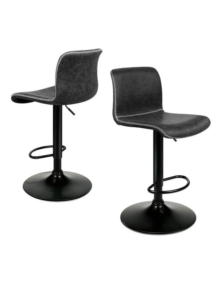 Leather Bar Stools in Grey image 1