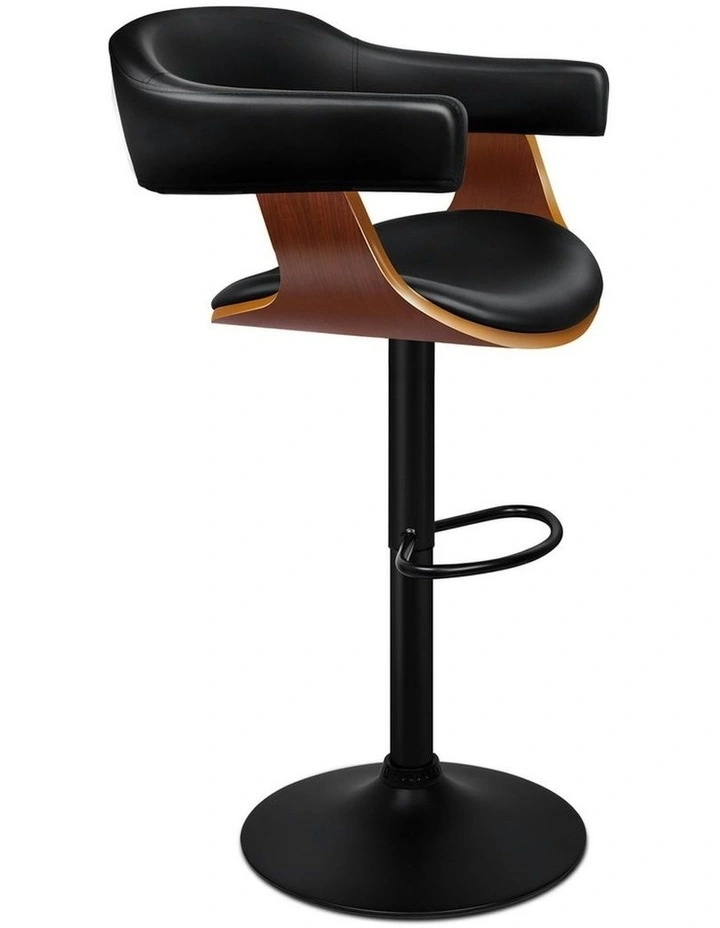 Wooden Bar Stool in Black image 1