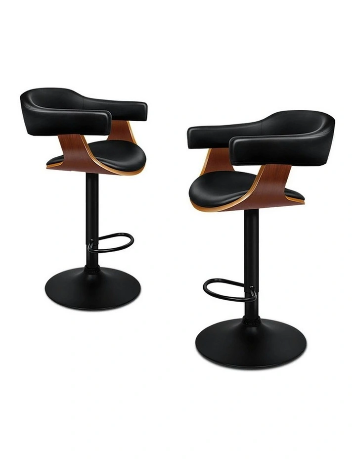 Wooden Bar Stool in Black image 1