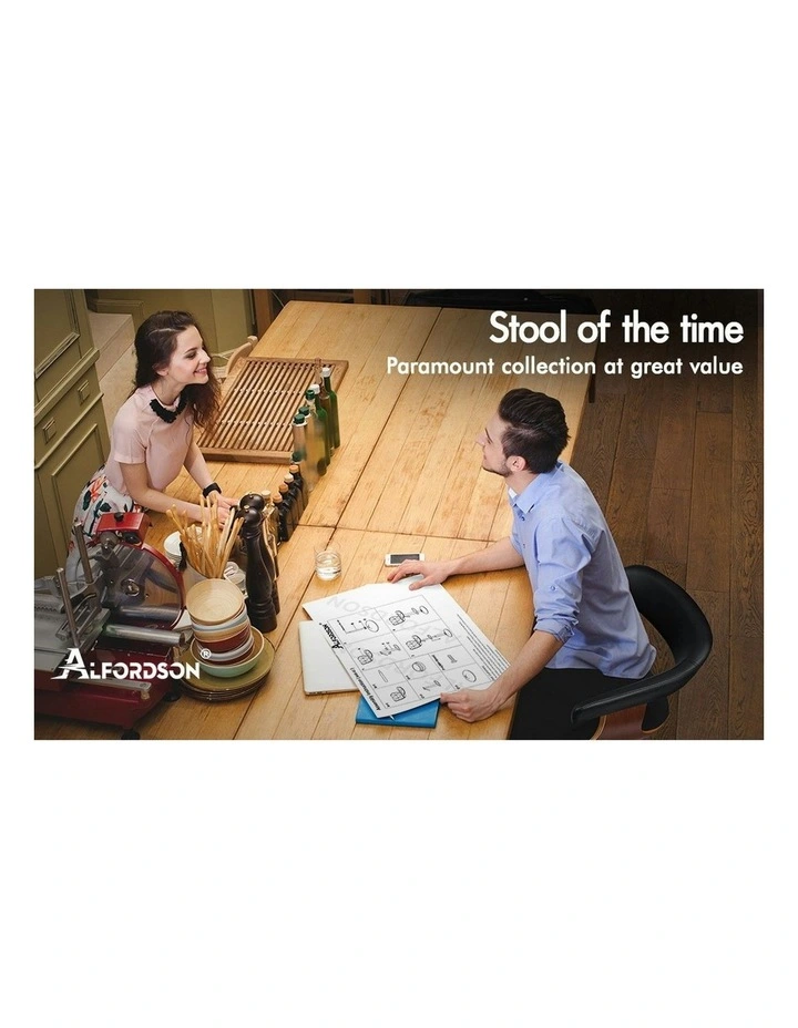 Wooden Bar Stool in Black image 3