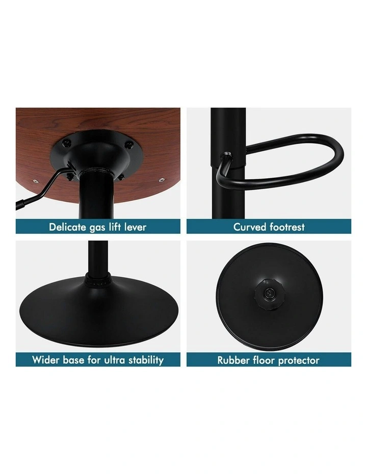 Wooden Bar Stool in Black image 6