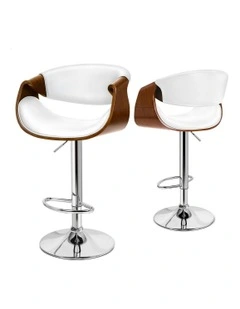 Swivel Trice Bar Stool Set Of 2 in White