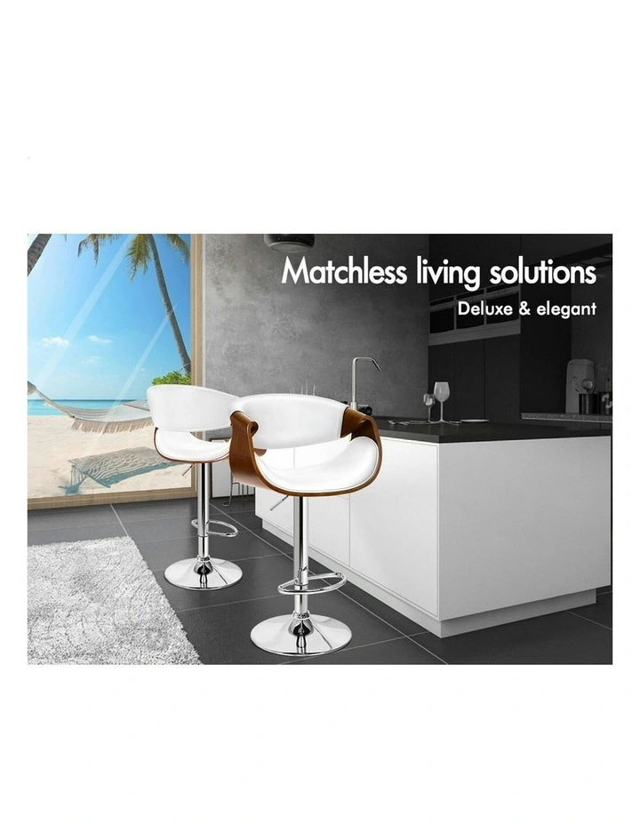 Swivel Trice Bar Stool Set Of 2 in White image 2