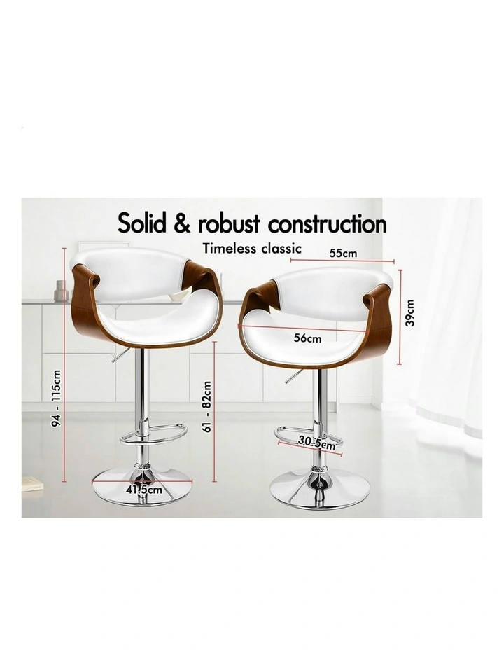 Swivel Trice Bar Stool Set Of 2 in White image 5