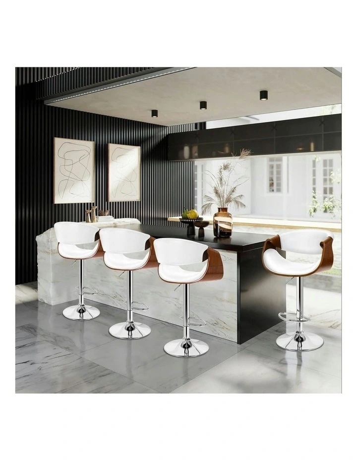 Swivel Trice Bar Stool Set Of 2 in White image 7