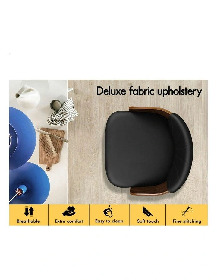 Alice Kitchen Swivel Wooden Bar Dining Stools Set Of 2 in Black image 5