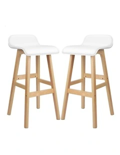 Wooden Bar Stools Set Of 2 in White