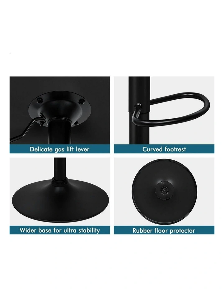 Gas Lift Velvet Kitchen Swivel Bella Bar Stools Set Of 2 in Brown image 4