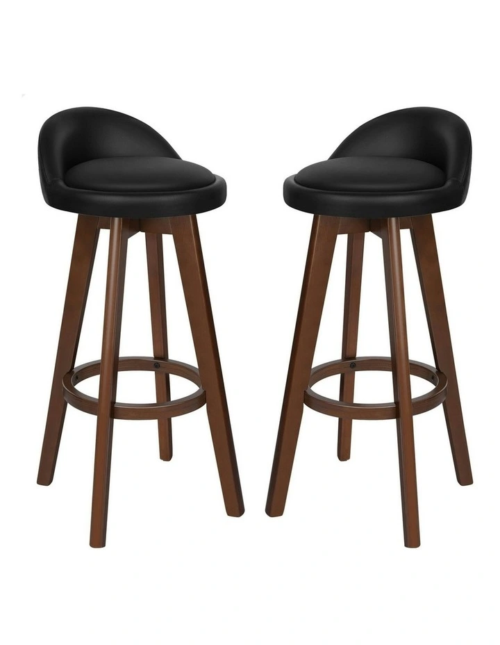 Wooden Bar Stools Set Of 2 in Multi image 1