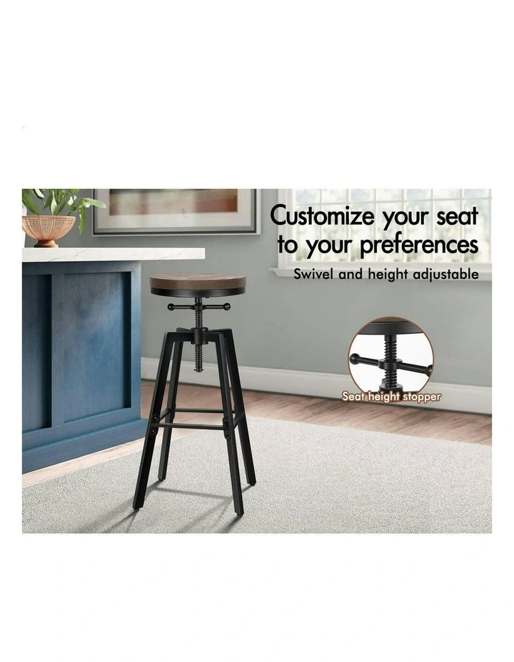 Retro Kitchen Vintage Bar Stool x1 in Black image 3