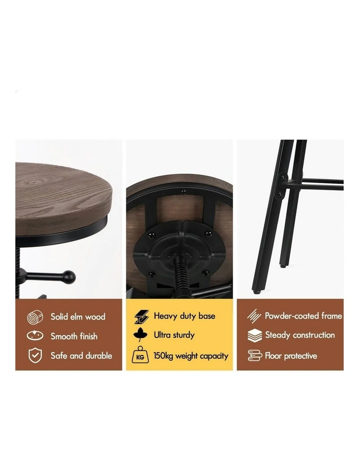 Retro Kitchen Vintage Bar Stool x1 in Black image 5