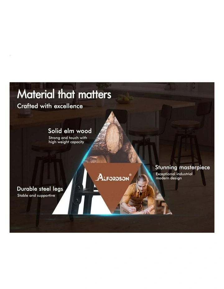 Retro Kitchen Vintage Bar Stool x1 in Black image 7