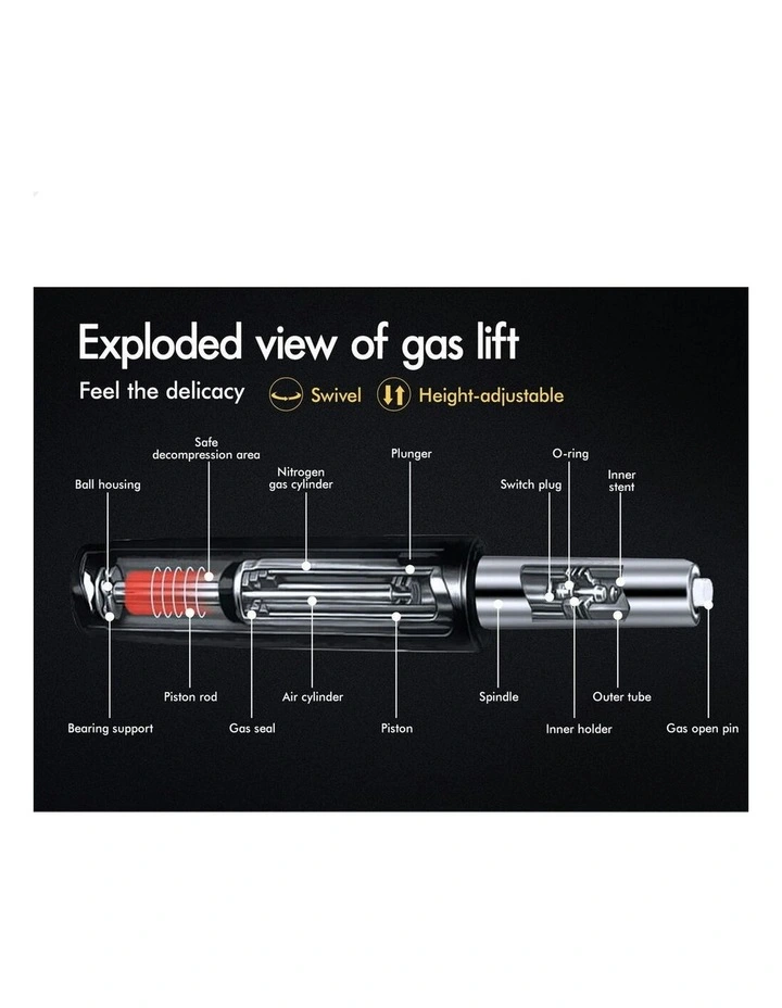 Gas Lift Leather Kitchen Swivel Bar Stools Set Of 2 in White image 4