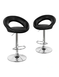 Kitchen Swivel Bar Stools Set Of 2 in Black Ovadia