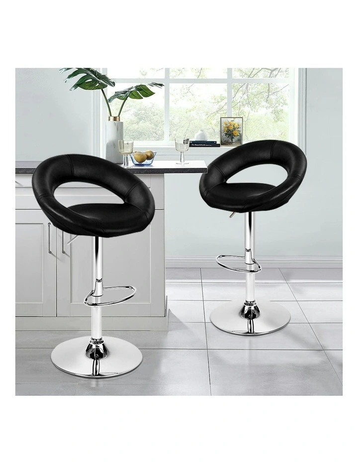 Kitchen Swivel Bar Stools Set Of 2 in Black Ovadia image 2
