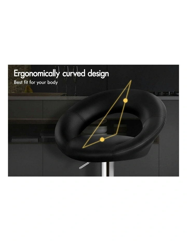 Kitchen Swivel Bar Stools Set Of 2 in Black Ovadia image 6