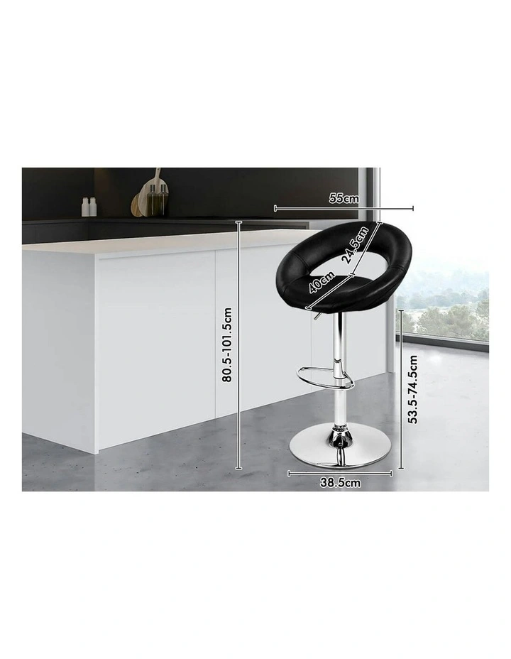 Kitchen Swivel Bar Stools Set Of 2 in Black Ovadia image 7