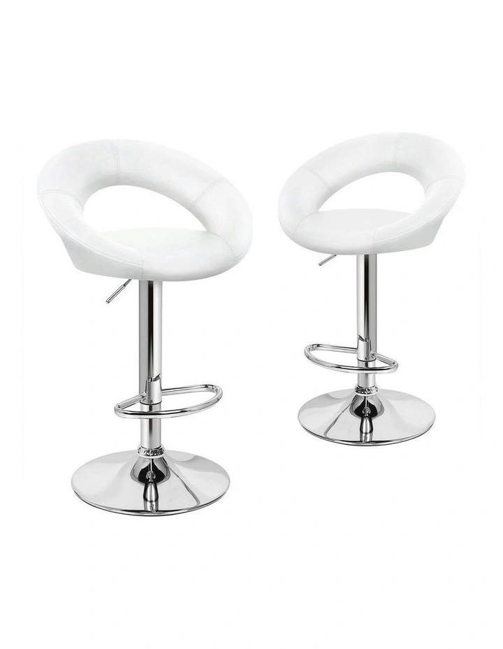 Kitchen Swivel Bar Stools Set Of 2 in White Ovadia image 1