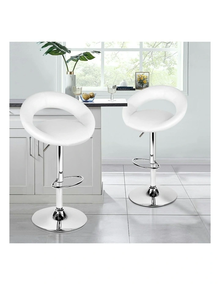 Kitchen Swivel Bar Stools Set Of 2 in White Ovadia image 2