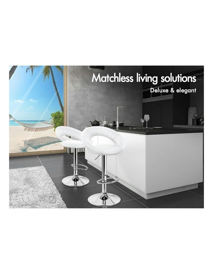 Kitchen Swivel Bar Stools Set Of 2 in White Ovadia image 3