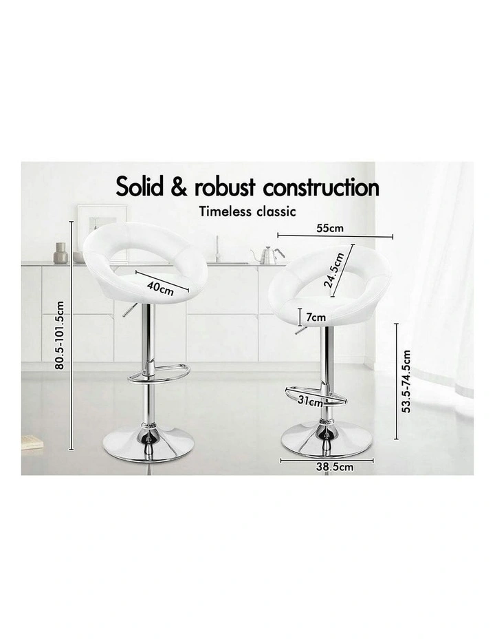 Kitchen Swivel Bar Stools Set Of 2 in White Ovadia image 7