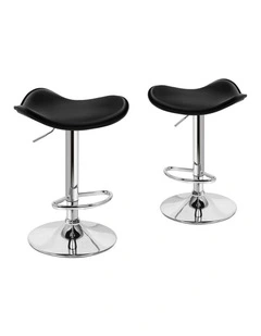 Kitchen Swivel Bar Stools Set Of 2 in Black Portia