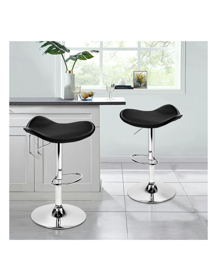 Kitchen Swivel Bar Stools Set Of 2 in Black Portia image 2