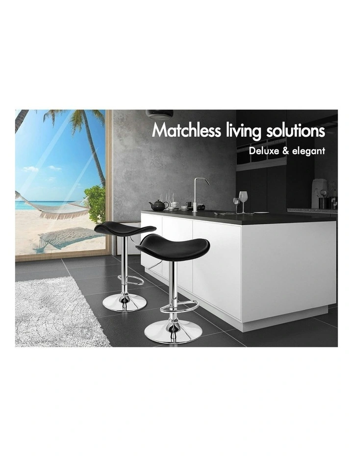 Kitchen Swivel Bar Stools Set Of 2 in Black Portia image 3