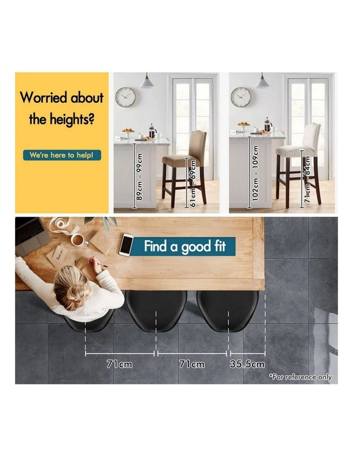 Kitchen Swivel Bar Stools Set Of 2 in Black Portia image 7