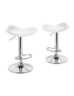 Kitchen Swivel Bar Stools Set Of 2 in White Portia
