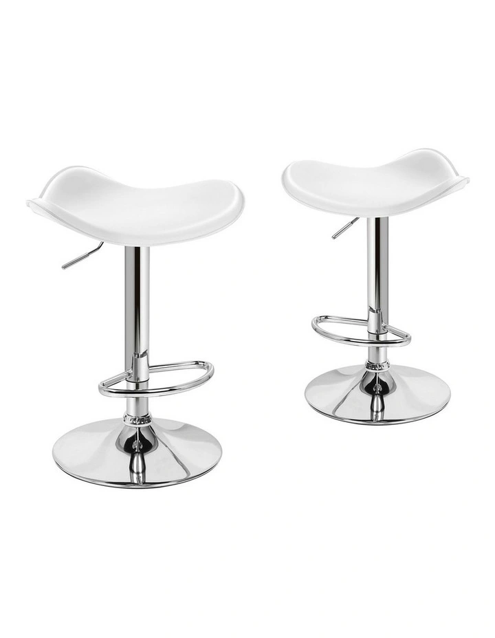 Kitchen Swivel Bar Stools Set Of 2 in White Portia image 1