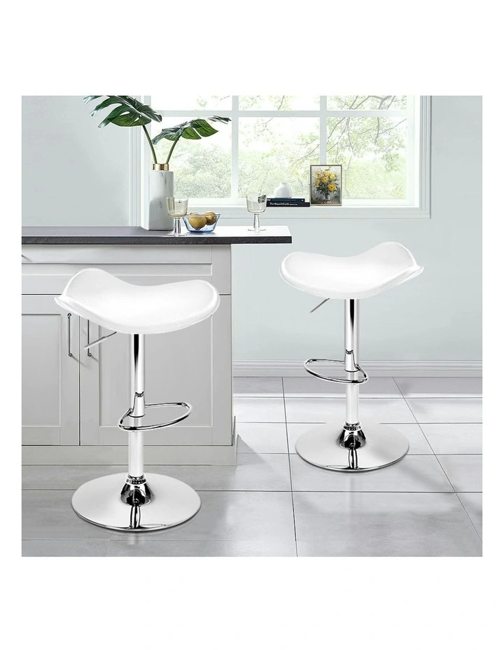 Kitchen Swivel Bar Stools Set Of 2 in White Portia image 2