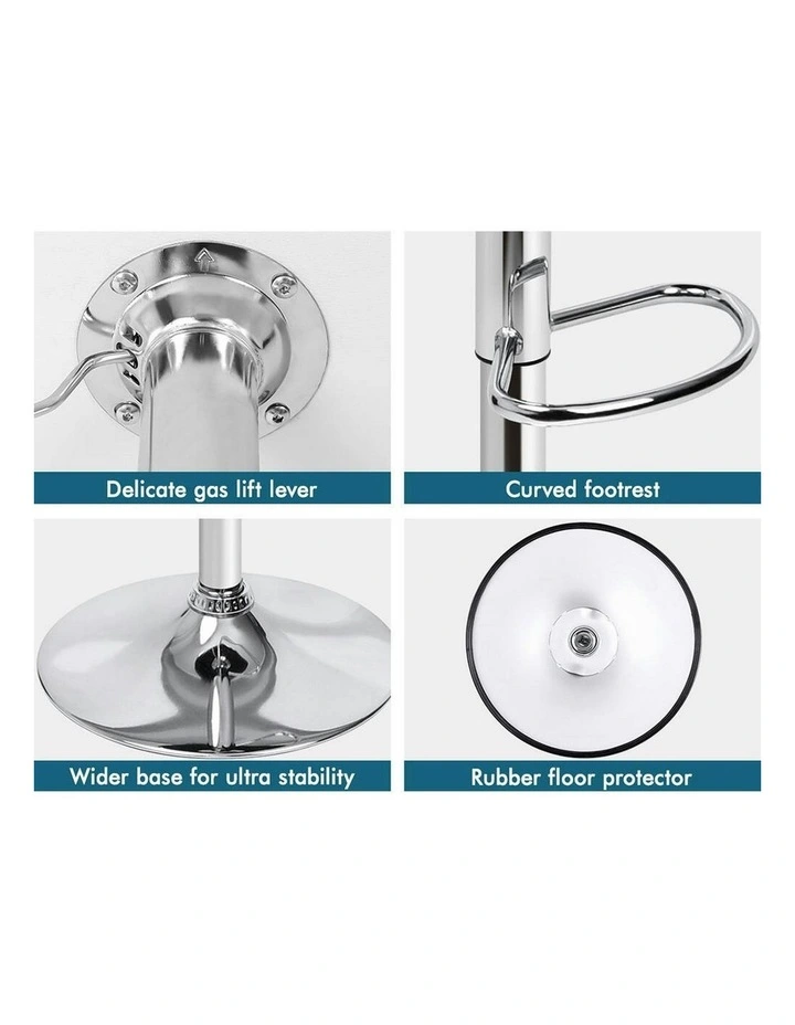 Kitchen Swivel Bar Stools Set Of 2 in White Portia image 4