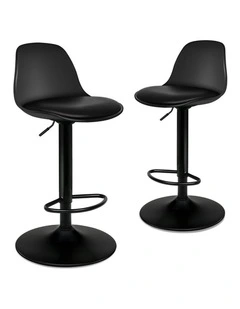 Bar Stools Set Of 2 in Black