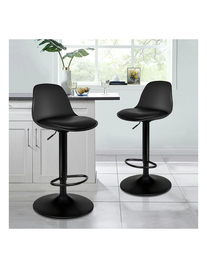 Bar Stools Set Of 2 in Black image 2