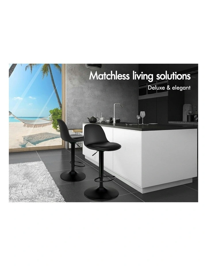 Bar Stools Set Of 2 in Black image 3